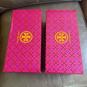 Tory Burch Fuchsia and Red Geometric Shoe Boxes